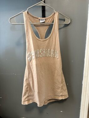 Gymshark Acid Wash Racerback Stringer Tank Top - Tan/Beige - Size Small